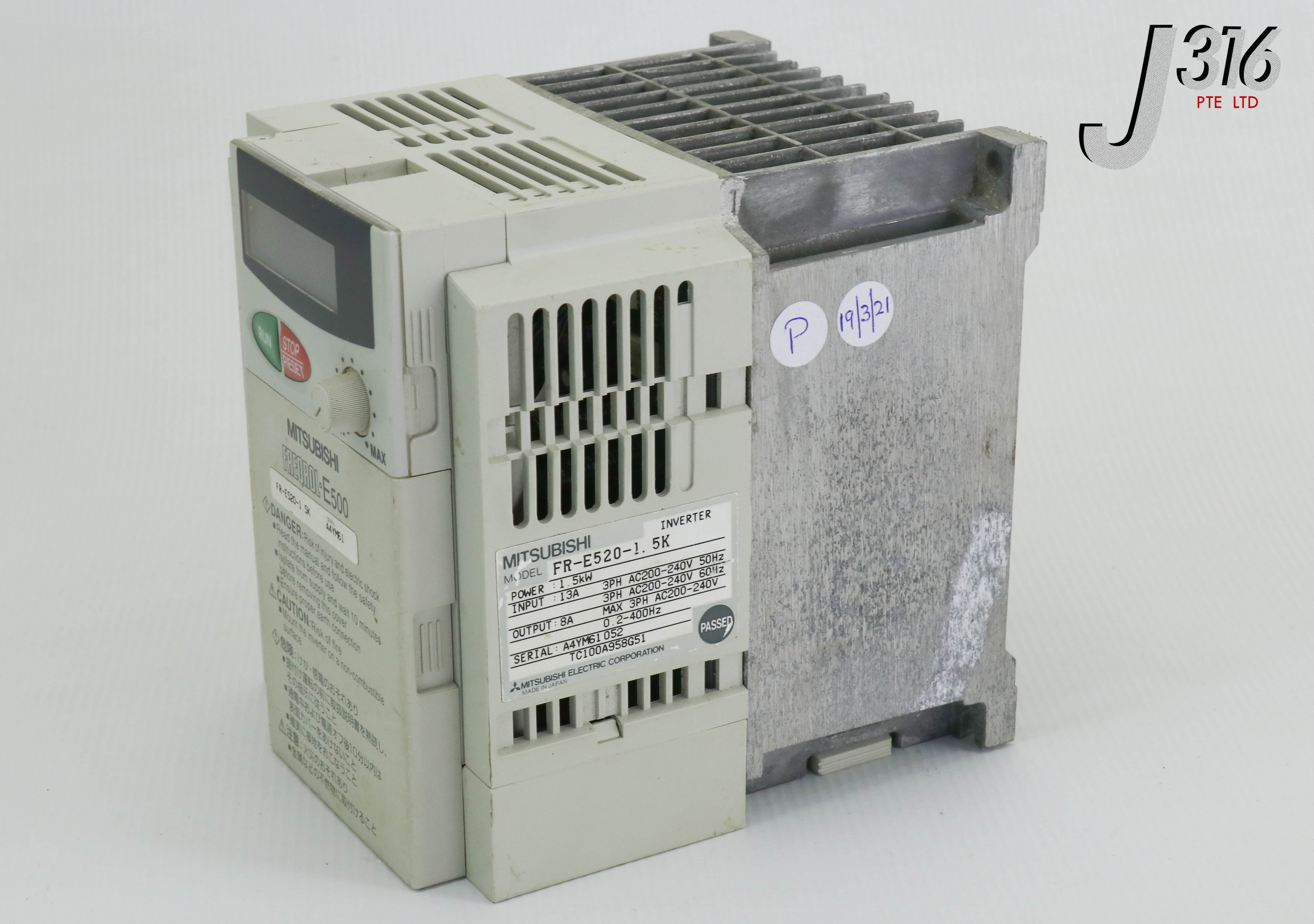 25168 MITSUBISHI FREQROL-E500 INVERTER (PARTS) FR-E520-1.5K -...